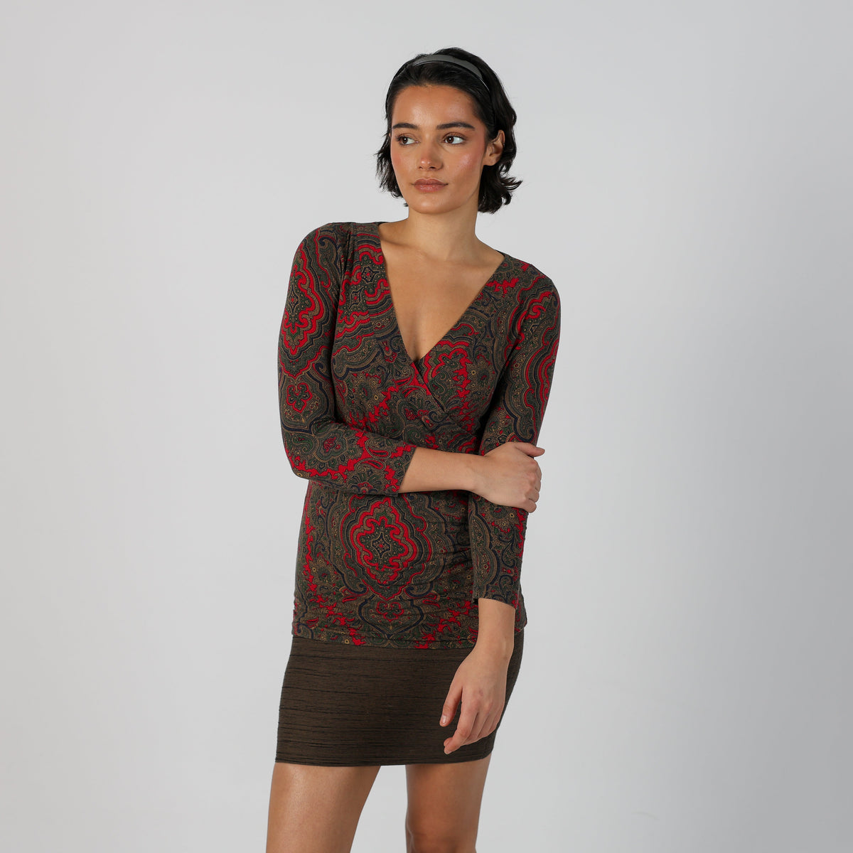 Brown Y2K Lauren Ralph Lauren Long Sleeve Top (S)