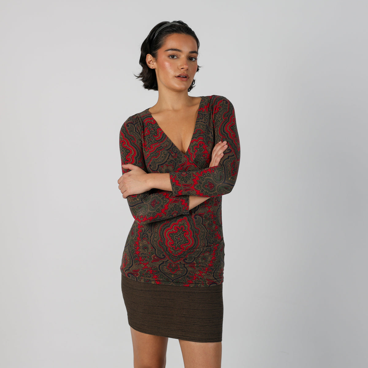 Brown Y2K Lauren Ralph Lauren Long Sleeve Top (S)
