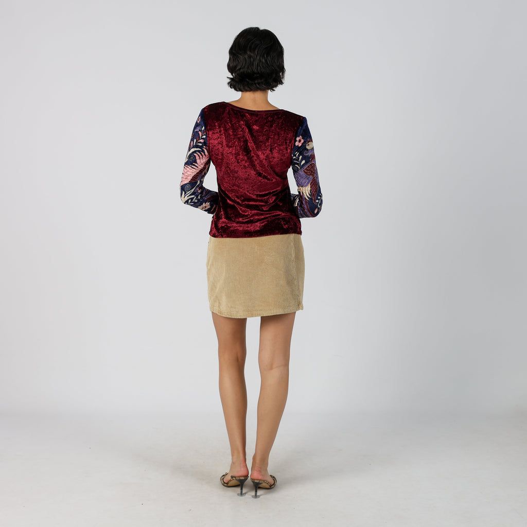 Tan Y2K Replay Cord Skirt (XXS)