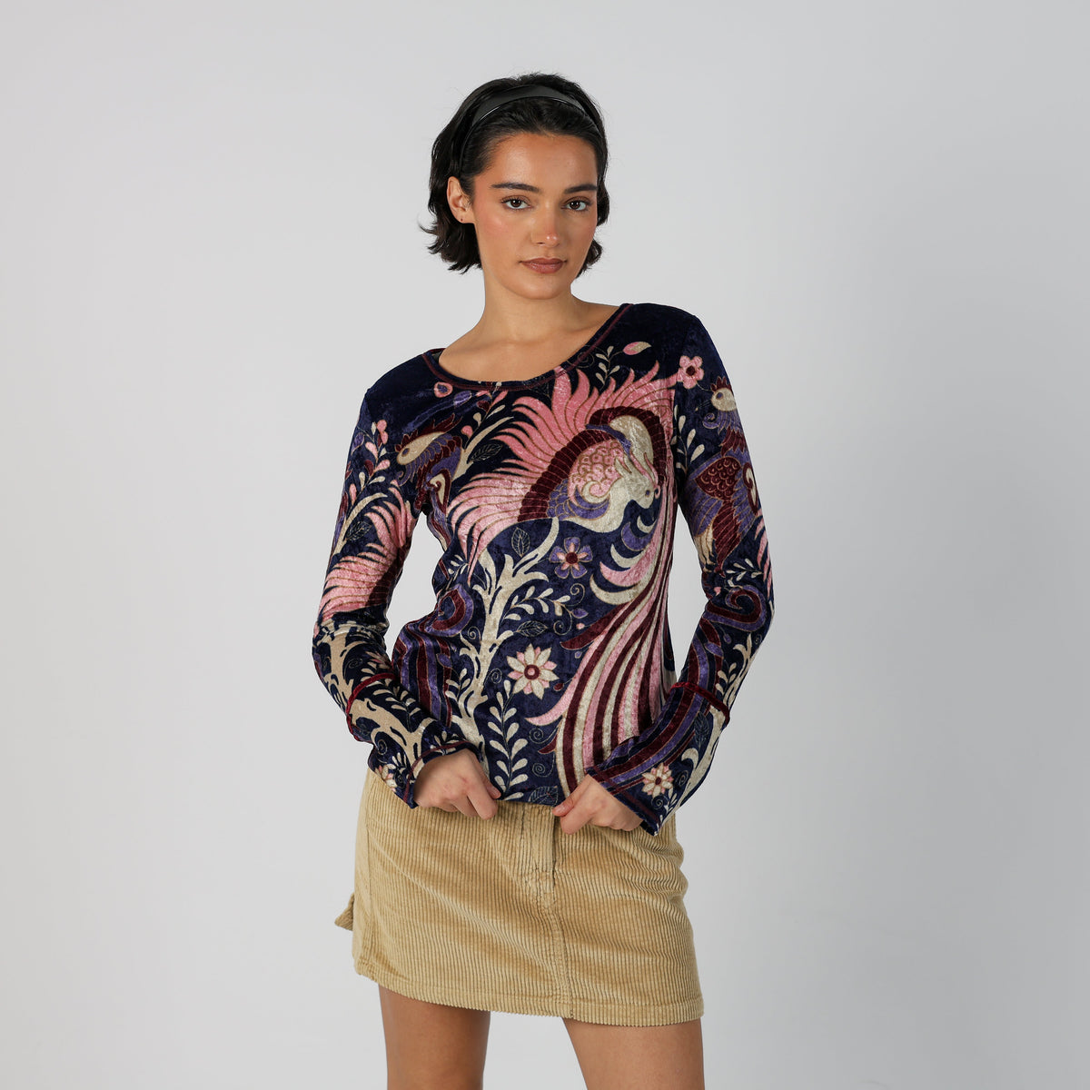 Purple Y2K Esisto Long Sleeve Top (S)