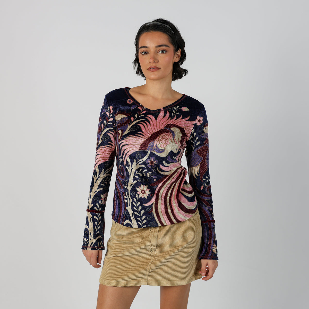 Purple Y2K Esisto Long Sleeve Top (S)