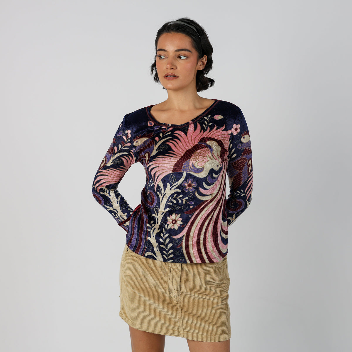 Purple Y2K Esisto Long Sleeve Top (S)
