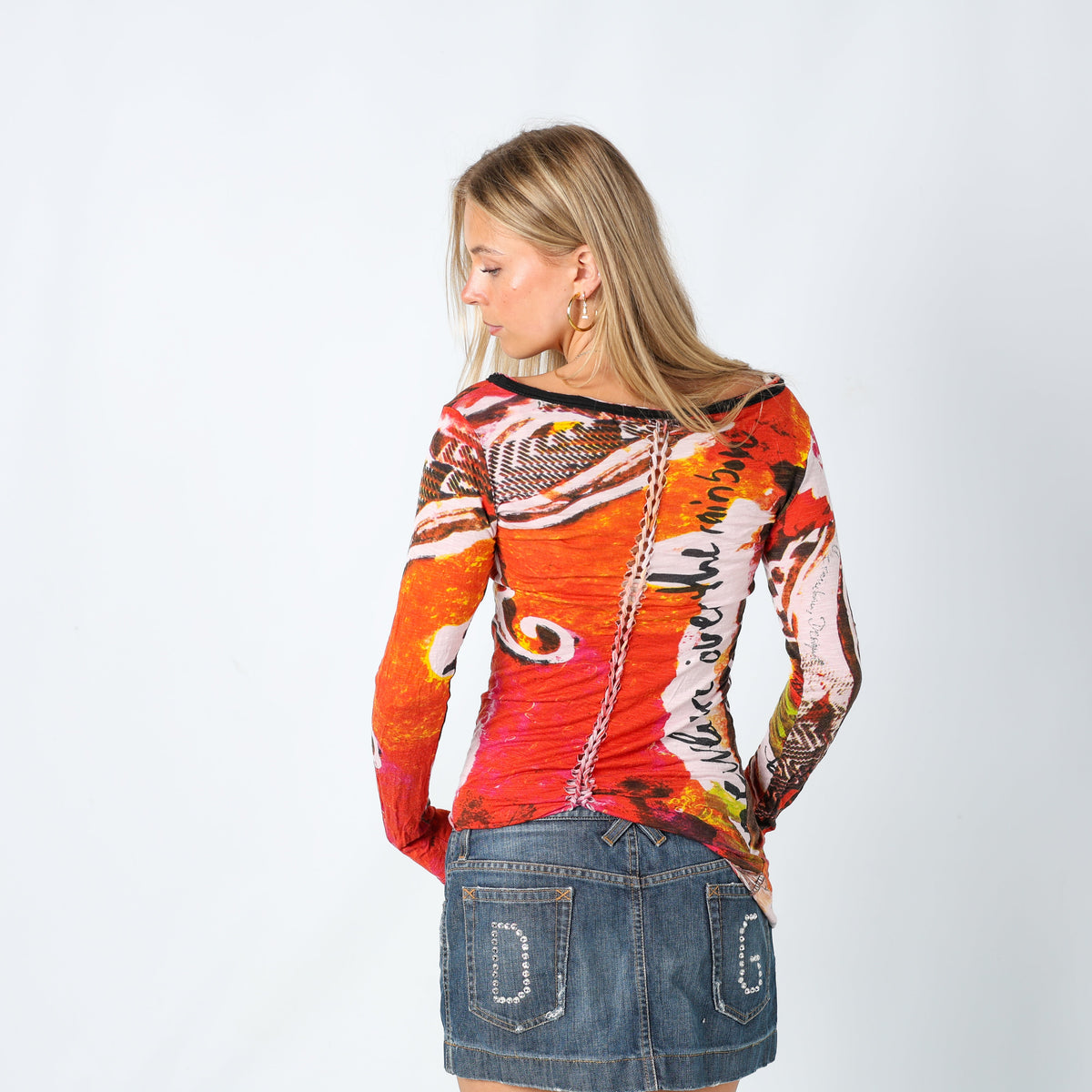 Multicoloured Y2K Desigual Long Sleeve Top (S)