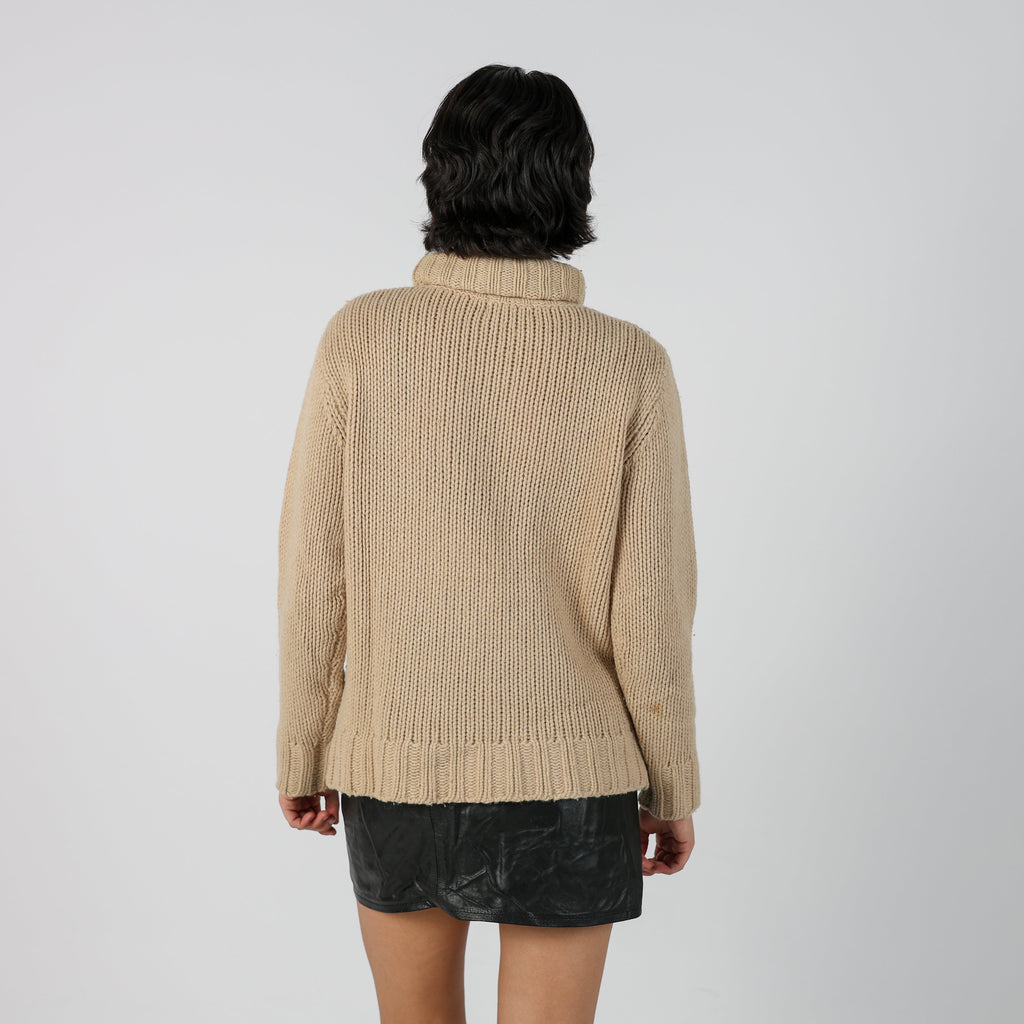 Beige Y2K Wan Li Knitted Jumper (M)