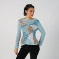 Light Blue Y2K Joyx Knitted Jumper (S)