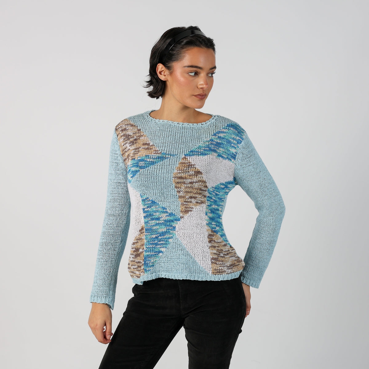 Light Blue Y2K Joyx Knitted Jumper (S)