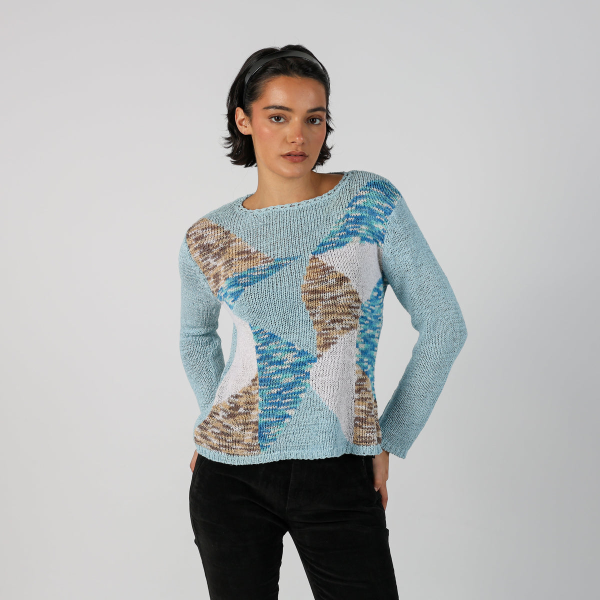 Light Blue Y2K Joyx Knitted Jumper (S)
