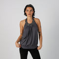 Charcoal Grey Y2K Charlotte Russe Woven Top (M)