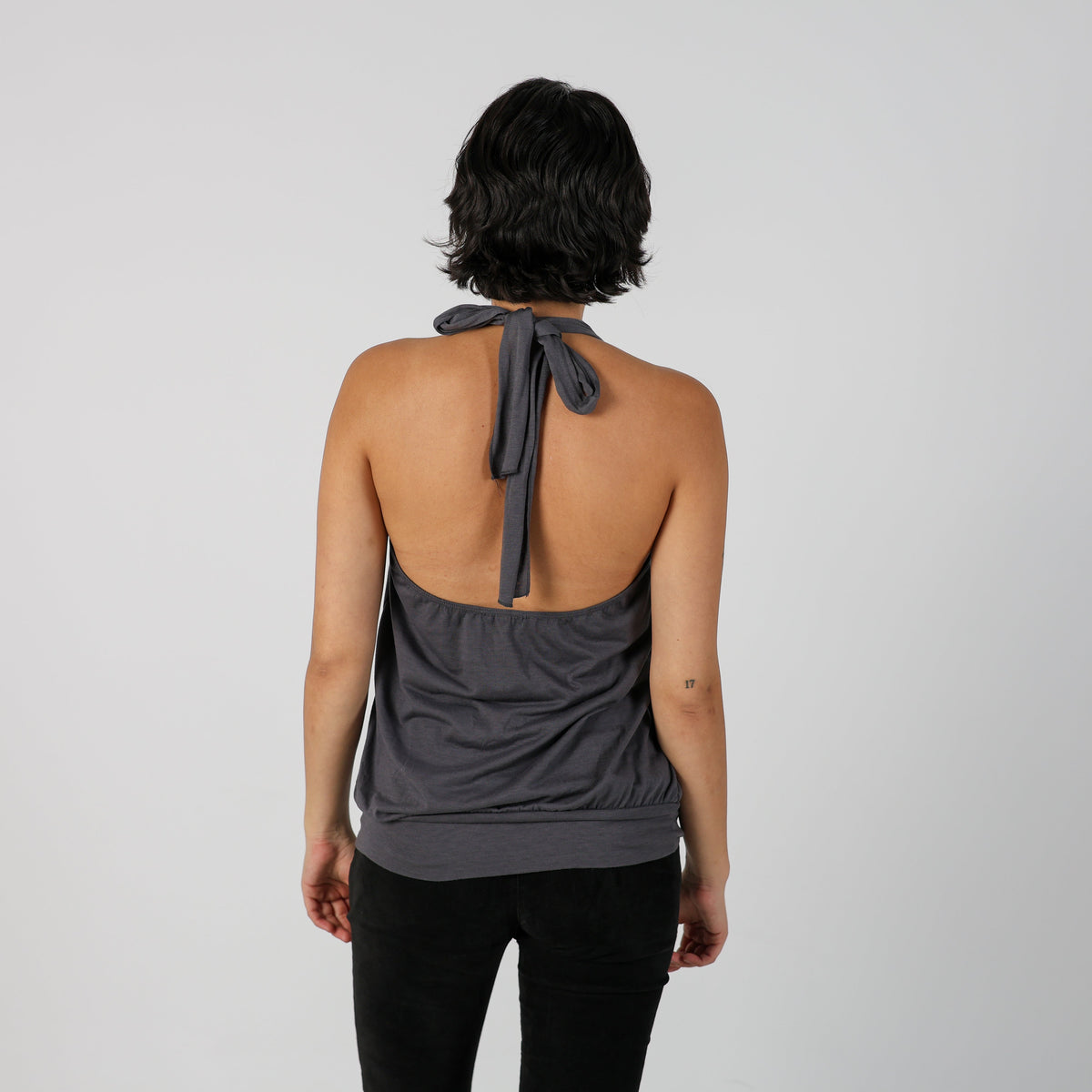 Charcoal Grey Y2K Charlotte Russe Woven Top (M)