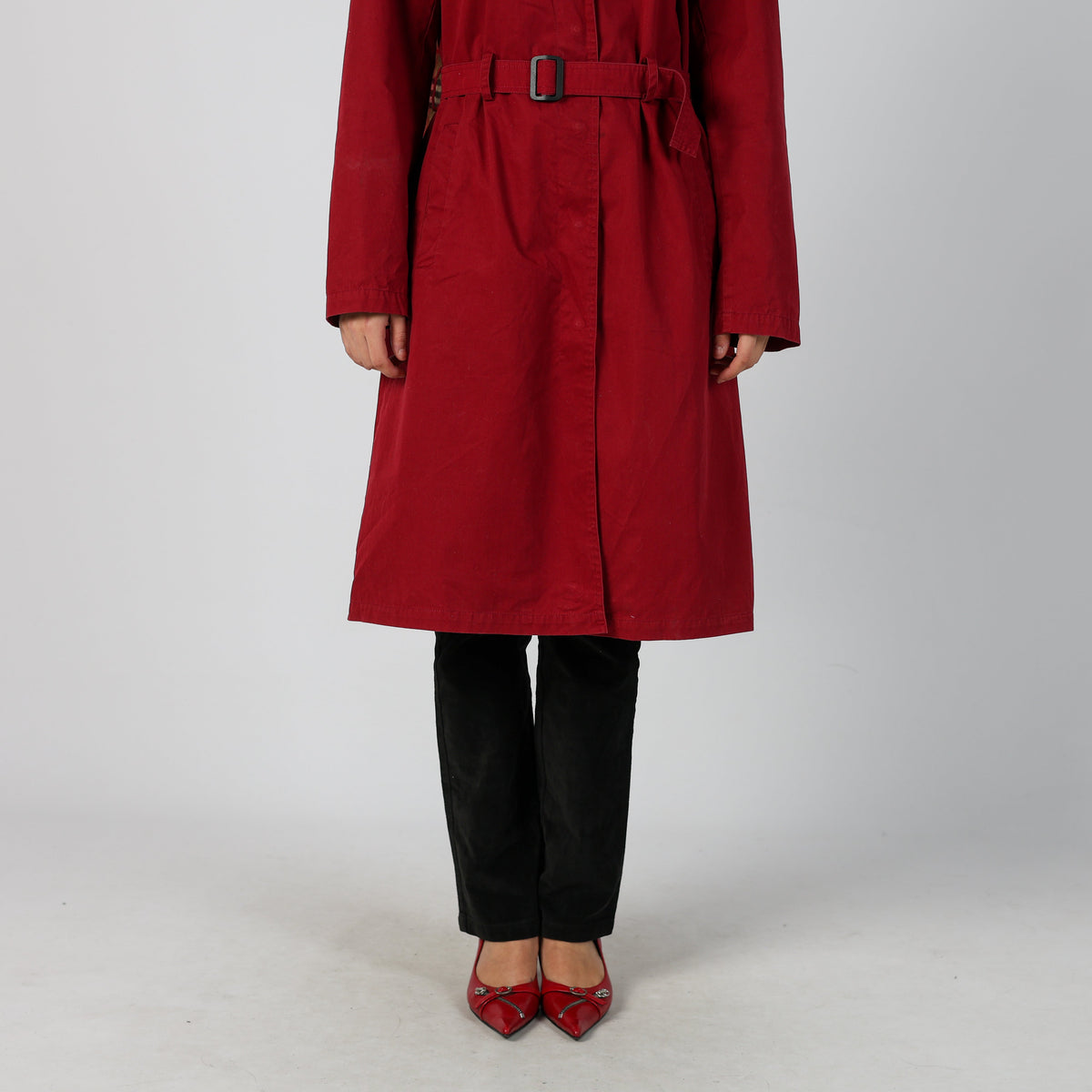 Red Y2K Onyx Trench Coat (L)