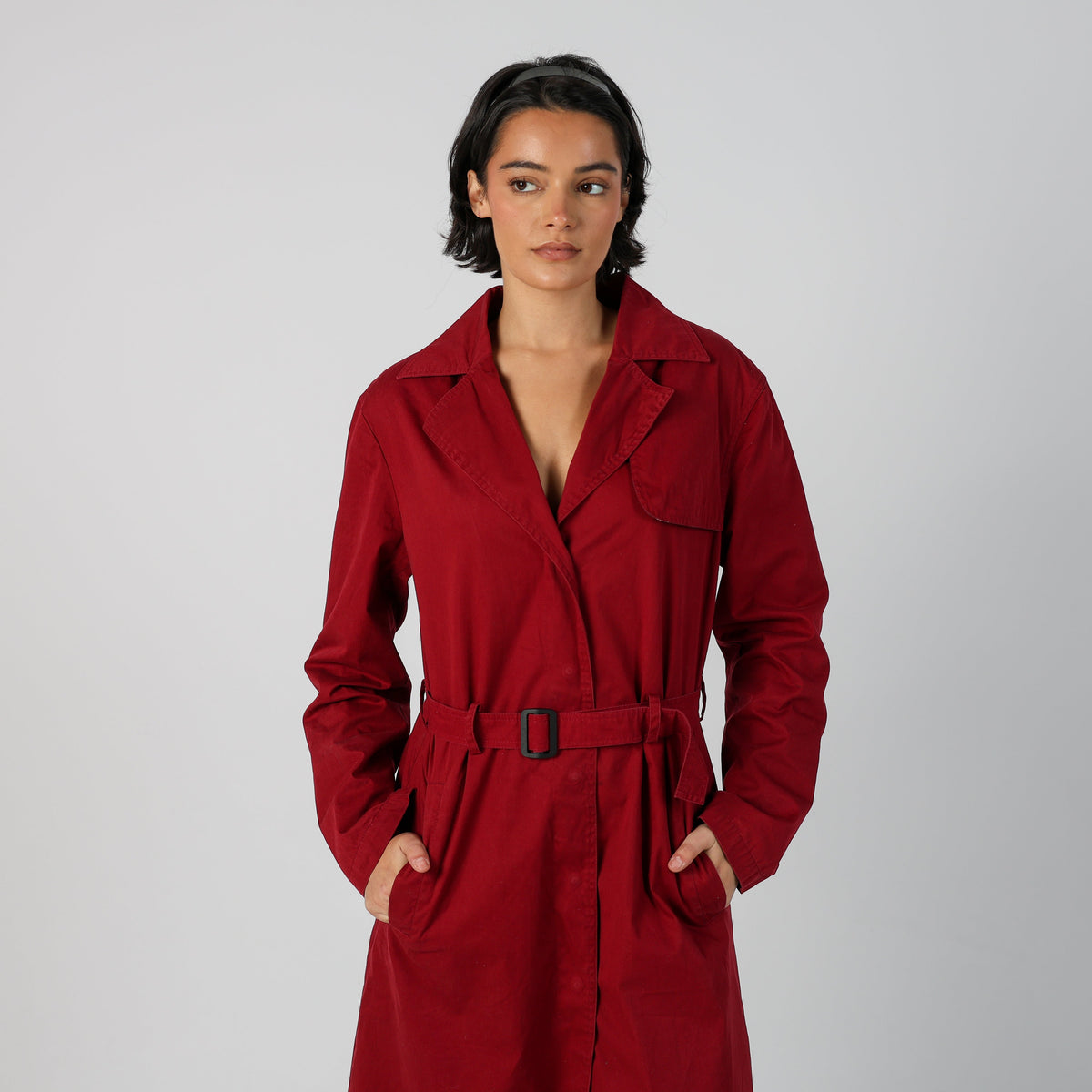 Red Y2K Onyx Trench Coat (L)