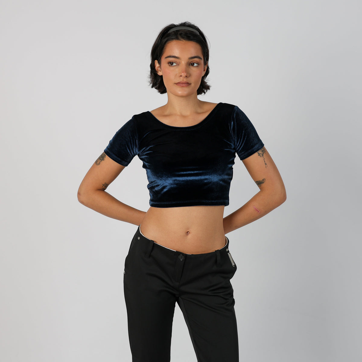 Blue Y2K Brompton Road Woven Top (XS)