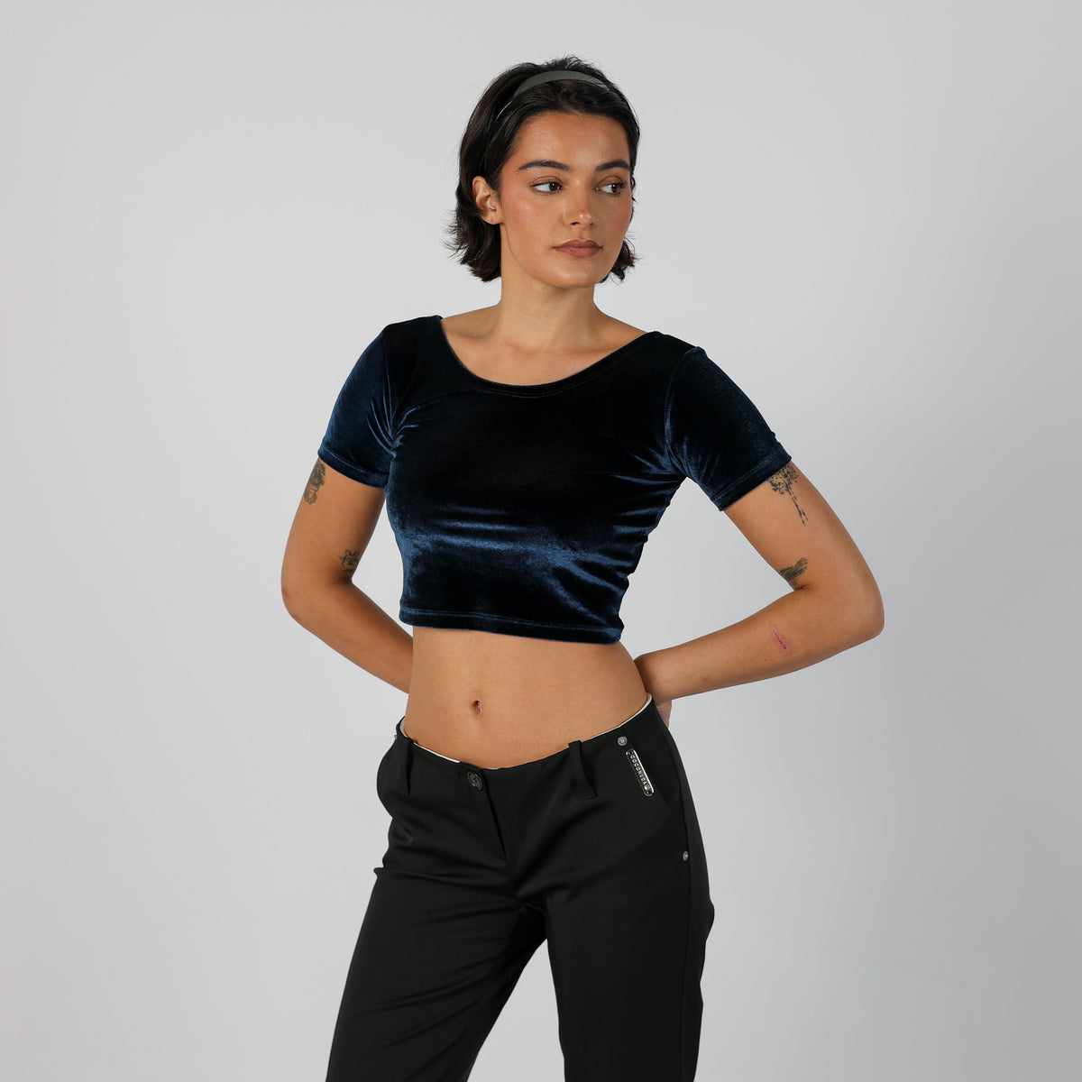 Blue Y2K Brompton Road Woven Top (XS)