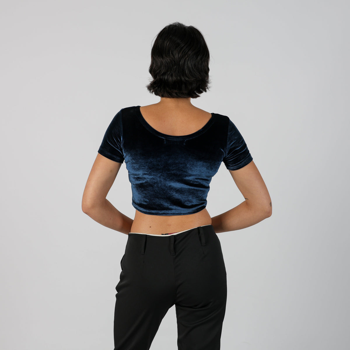 Blue Y2K Brompton Road Woven Top (XS)