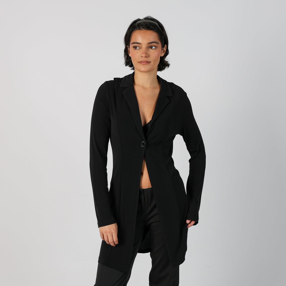 Black Y2K Kitisho! Long Sleeve Top Semi sheer (M)