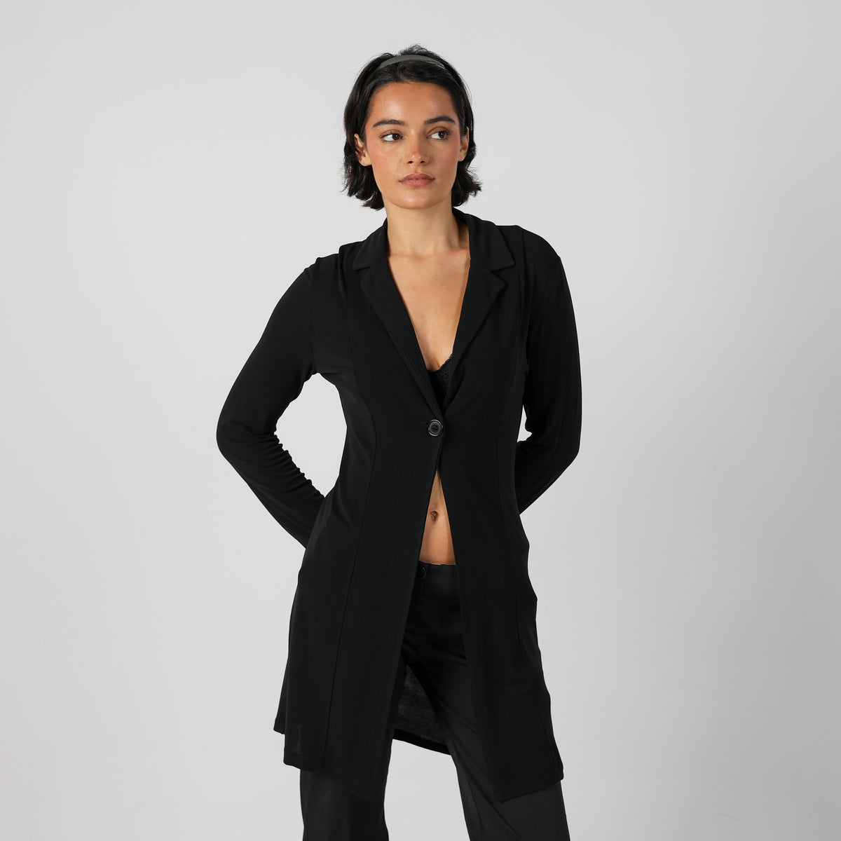 Black Y2K Kitisho! Long Sleeve Top Semi sheer (M)
