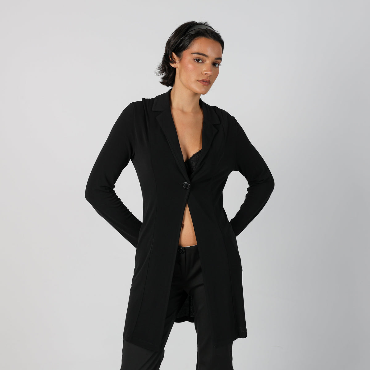 Black Y2K Kitisho! Long Sleeve Top Semi sheer (M)