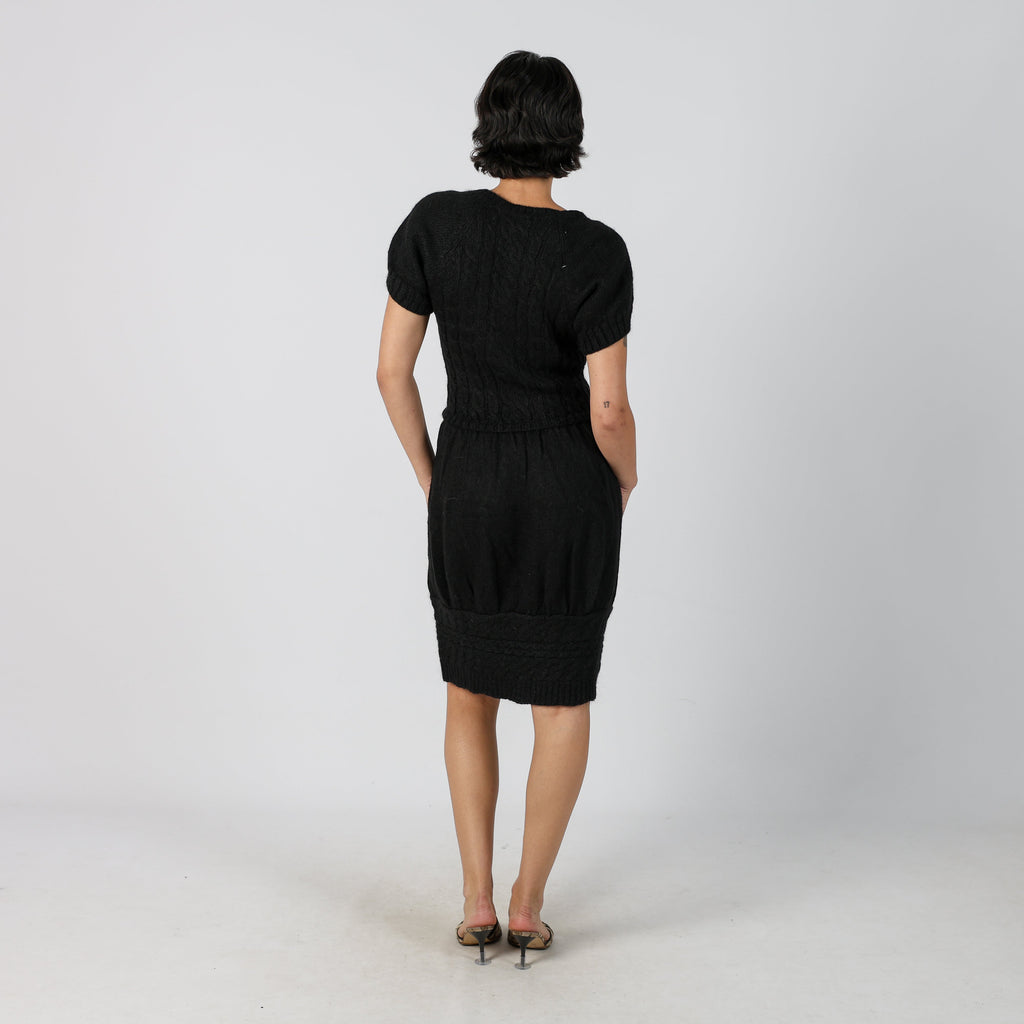 Black Y2K Stefanel Knitted Midi Dress (S)