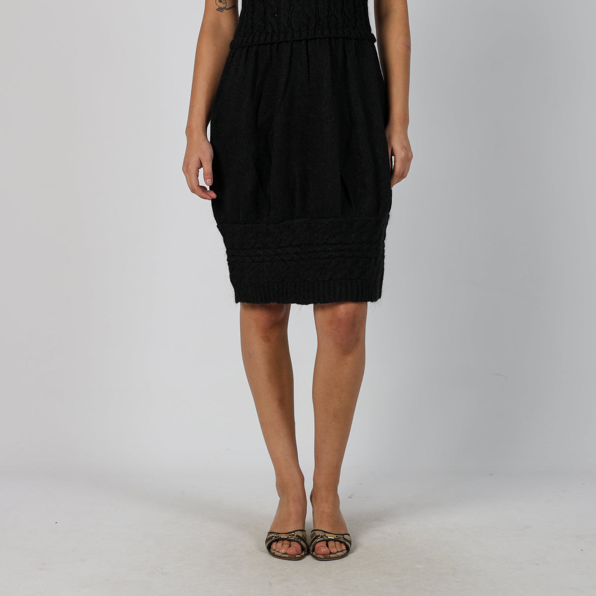 Black Y2K Stefanel Knitted Midi Dress (S)