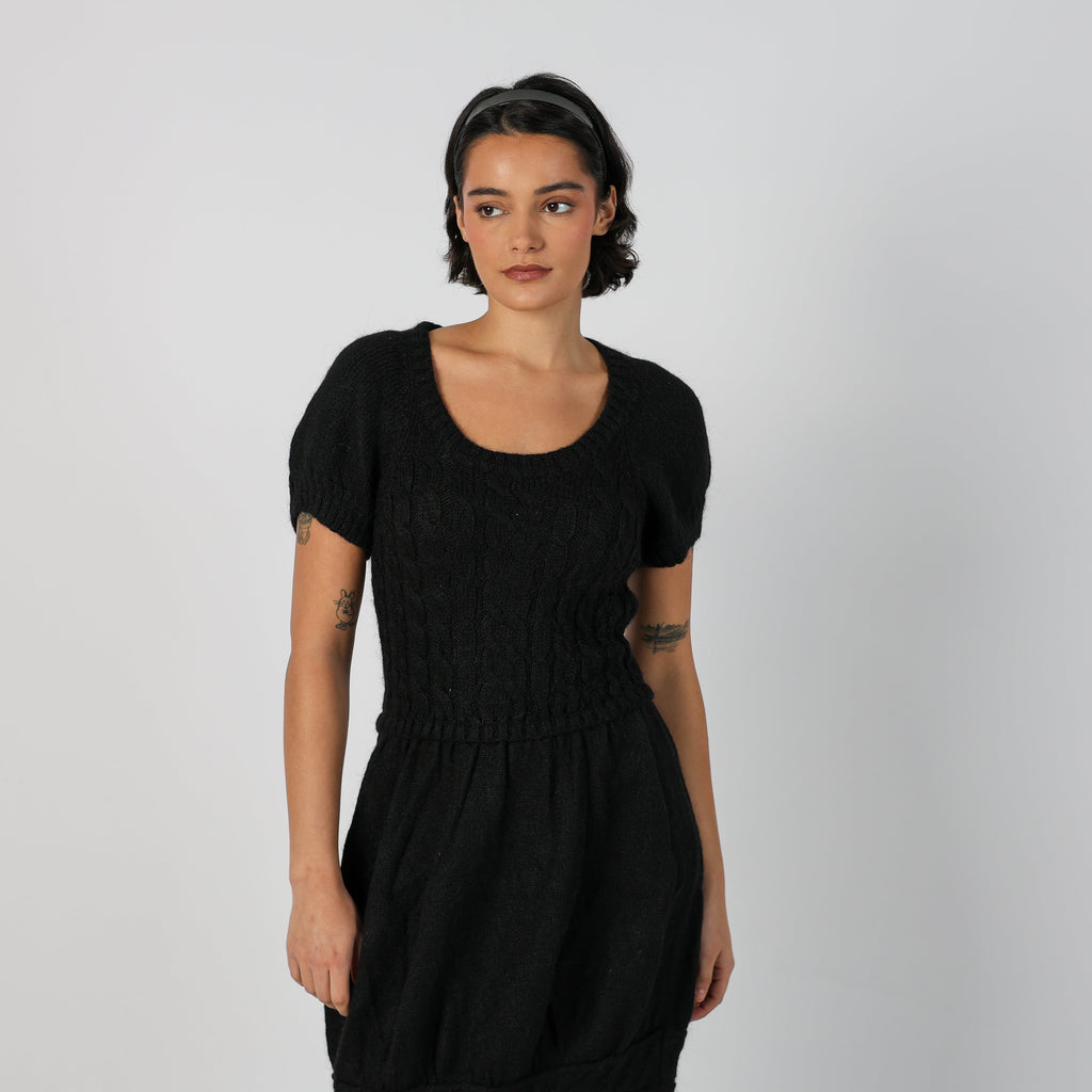 Black Y2K Stefanel Knitted Midi Dress (S)