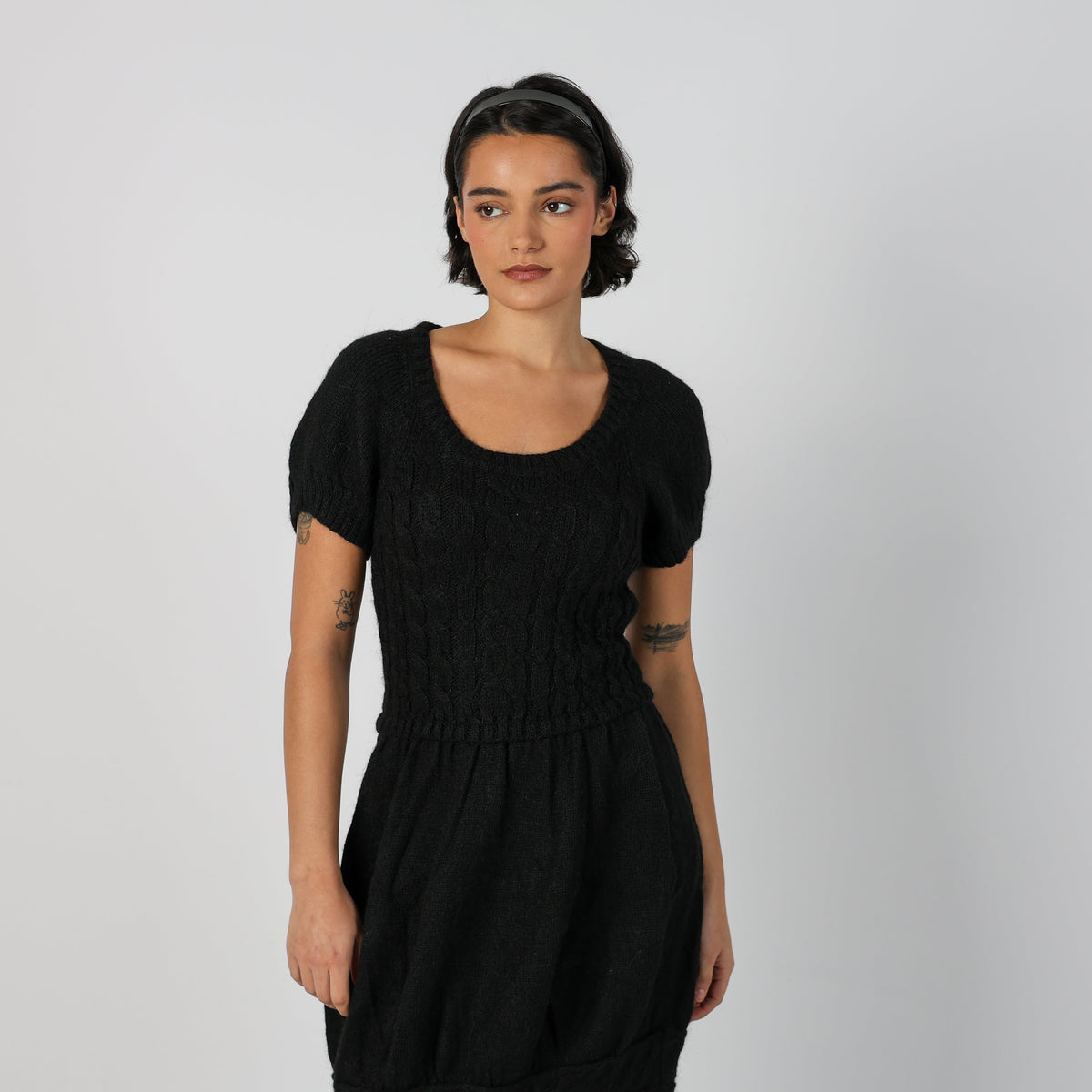 Black Y2K Stefanel Knitted Midi Dress (S)