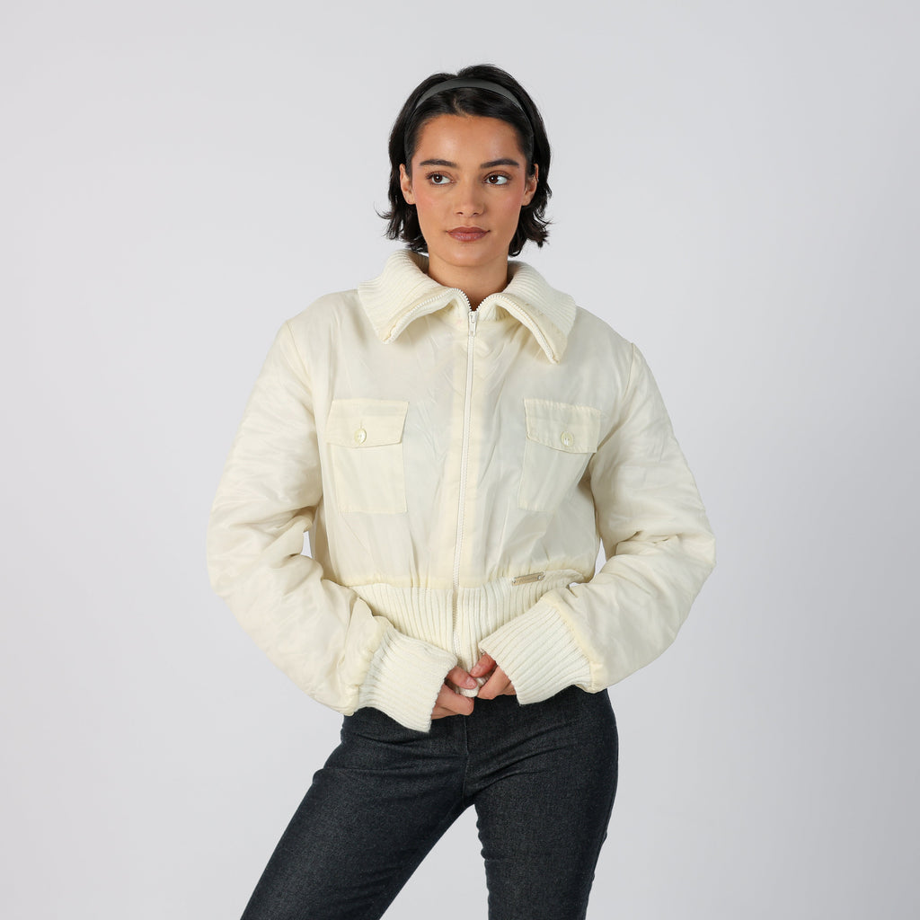 Cream Y2K Coconuda Puffer Jacket (M)