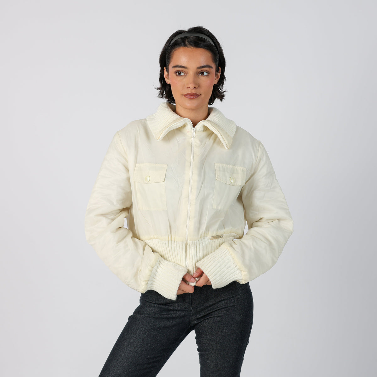 Cream Y2K Coconuda Puffer Jacket (M)