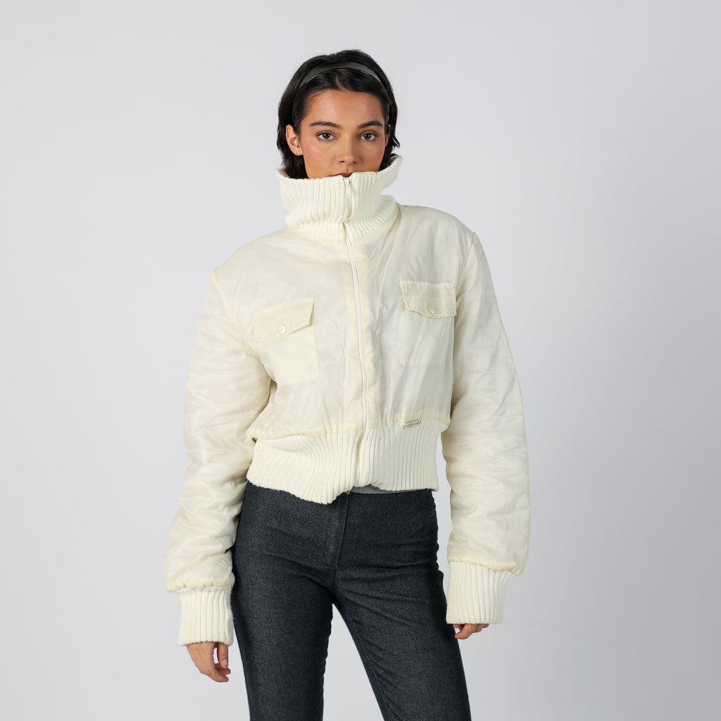 Cream Y2K Coconuda Puffer Jacket (M)