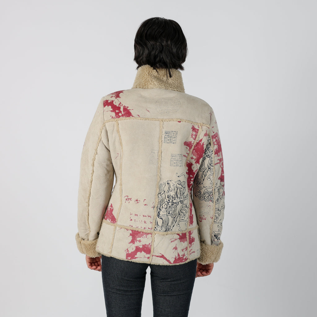 Beige Y2K Shearling Coat (M)