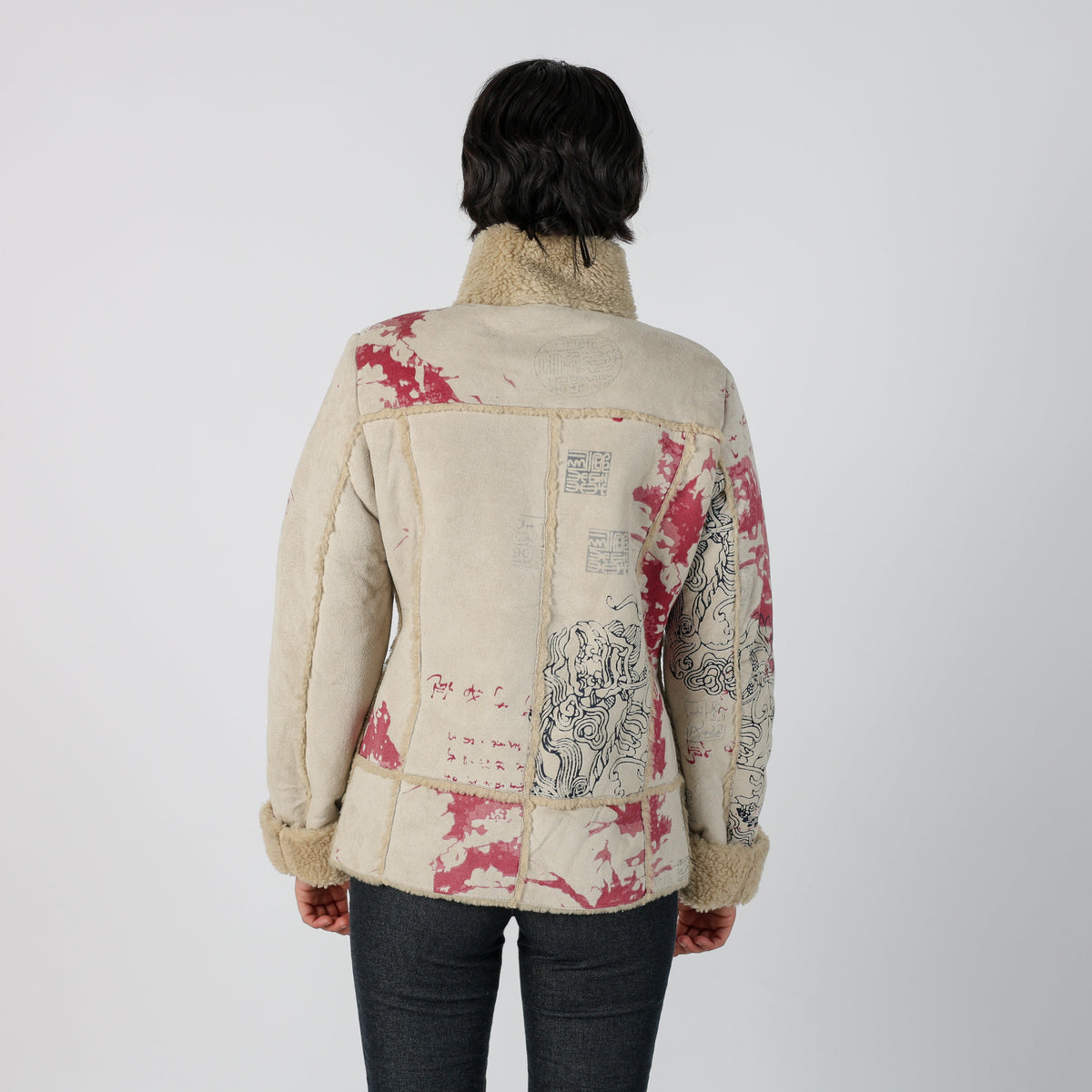 Beige Y2K Shearling Coat (M)