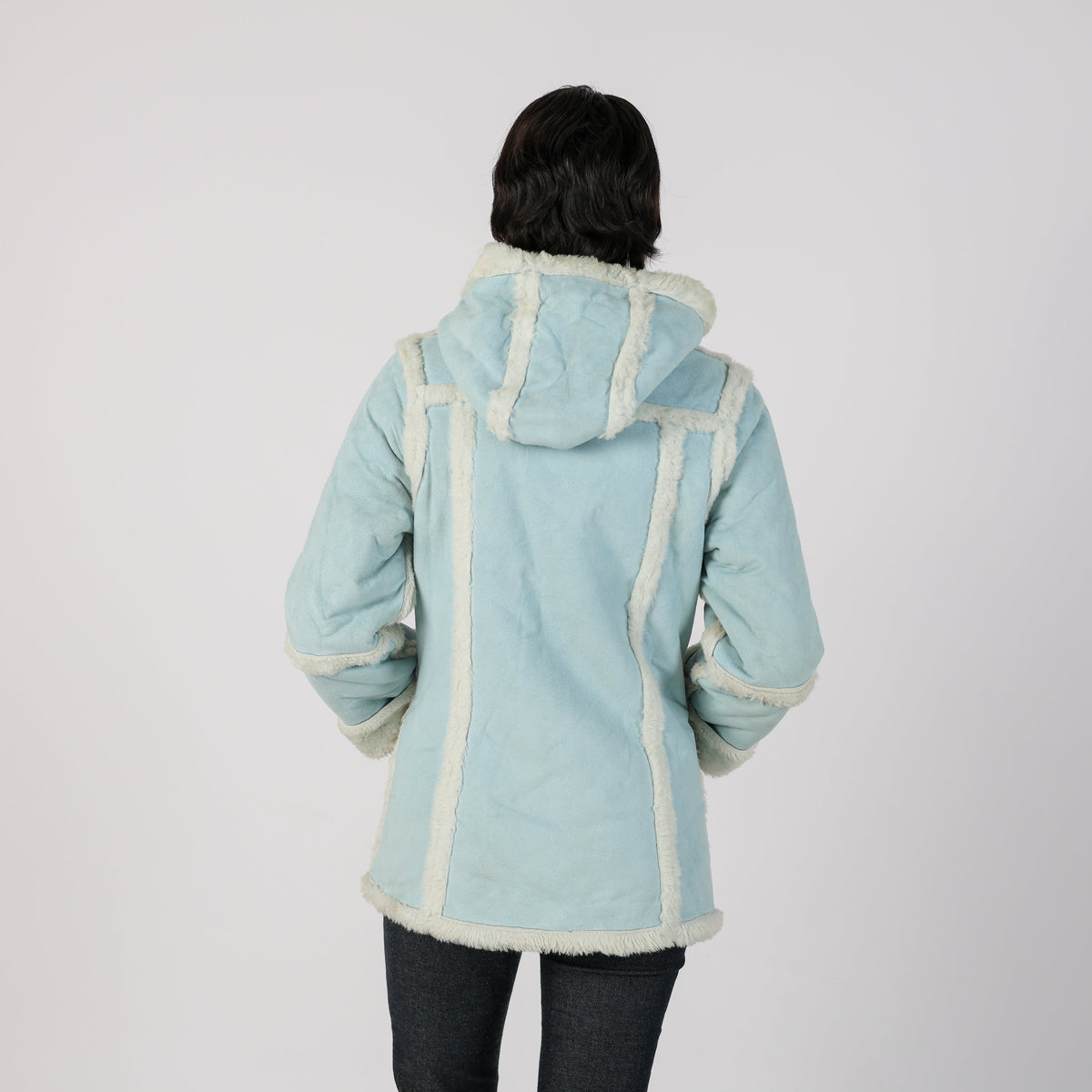 Light Blue Y2K Brums Shearling Coat (M)