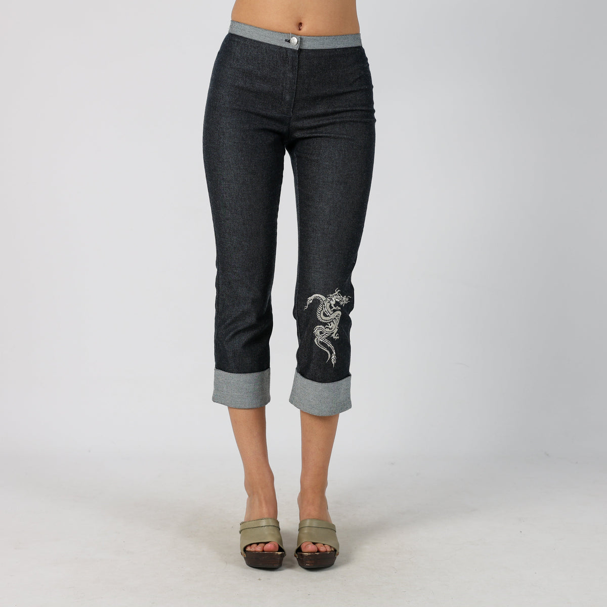 Blue Y2K 3/4 Jeans (S)