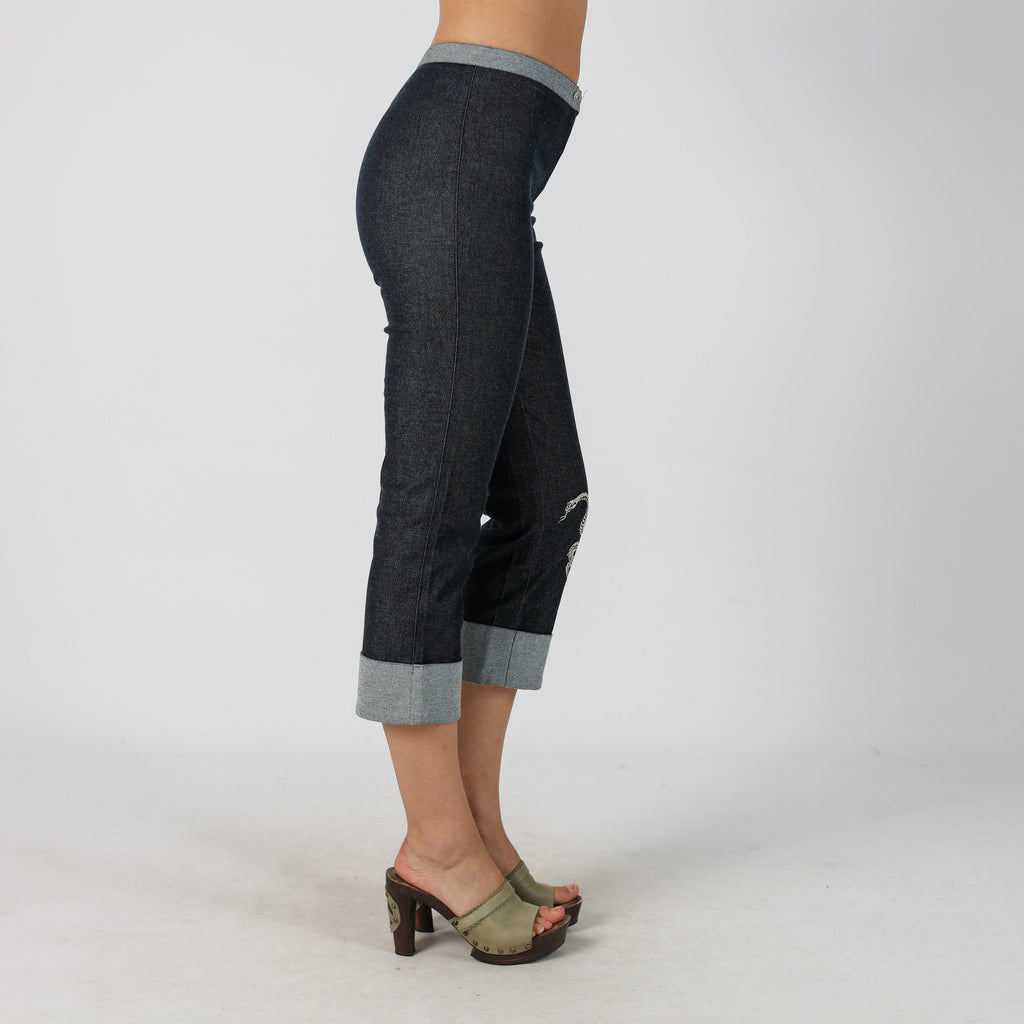 Blue Y2K 3/4 Jeans (S)