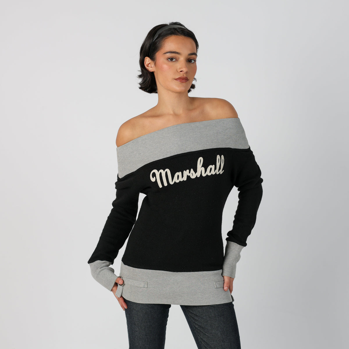 Black Y2K Franklin & Marshall Knitted Jumper (S)