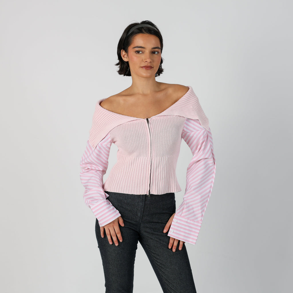 Baby Pink Y2K TU C'est Monique Long Sleeve Top (S)