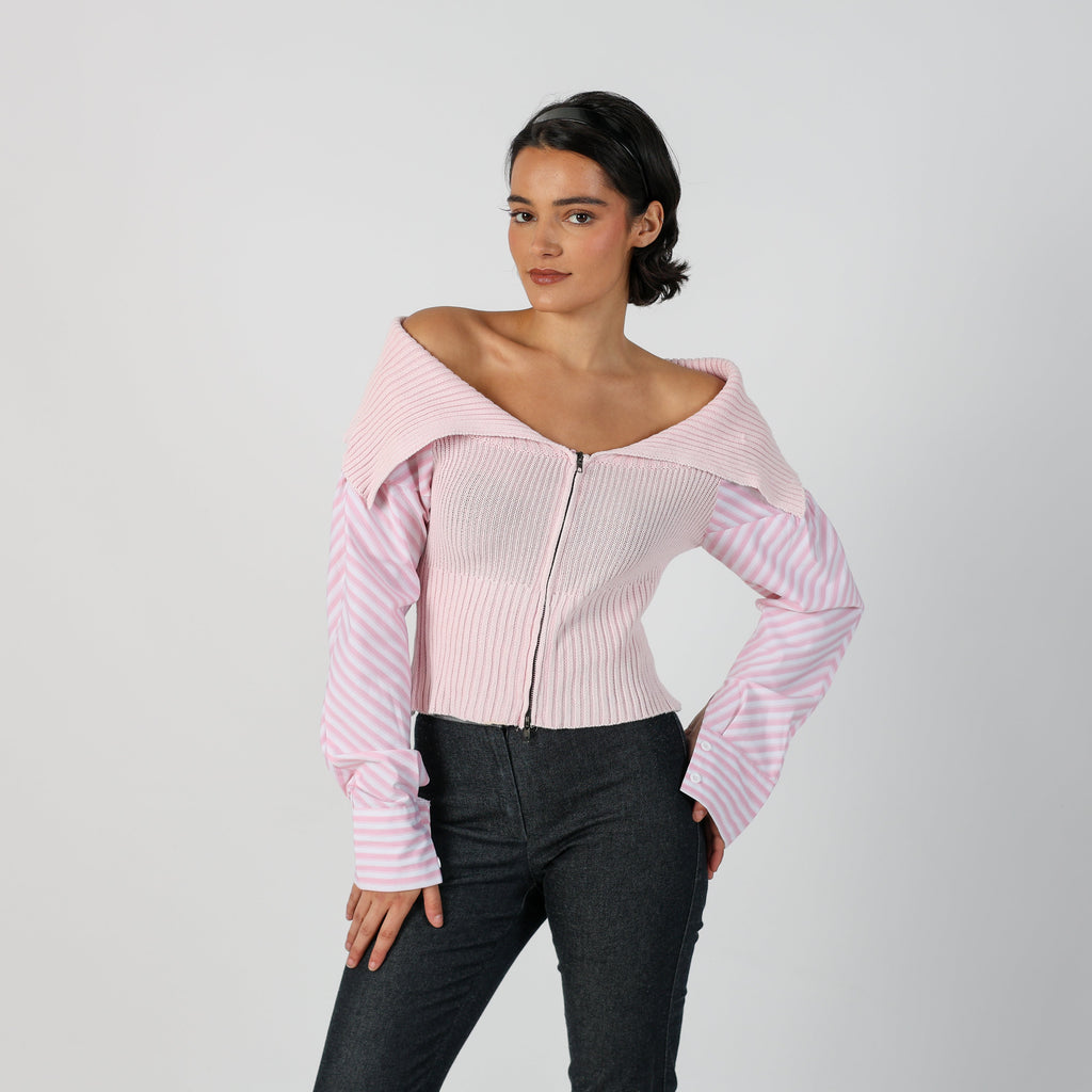 Baby Pink Y2K TU C'est Monique Long Sleeve Top (S)