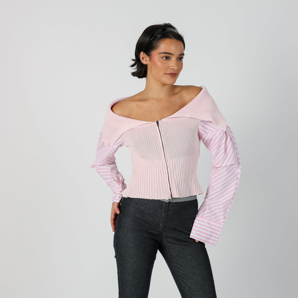 Baby Pink Y2K TU C'est Monique Long Sleeve Top (S)