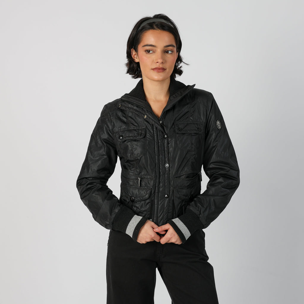 Black Y2K Datch Bomber Jacket (M)