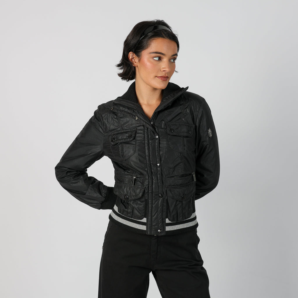 Black Y2K Datch Bomber Jacket (M)