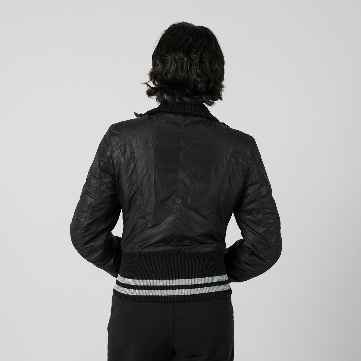 Black Y2K Datch Bomber Jacket (M)