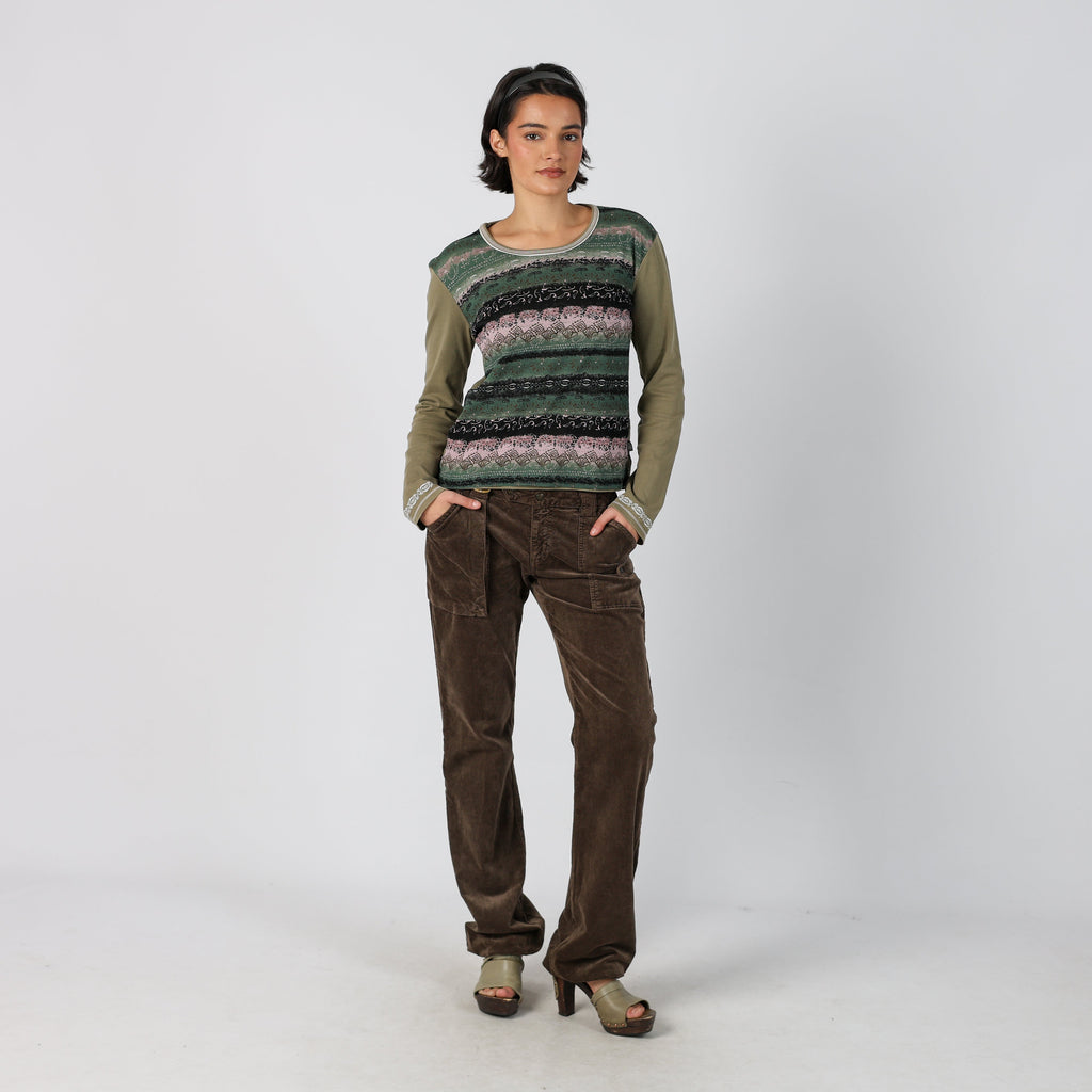 Brown Y2K Liu Jo Woven Trousers (M)