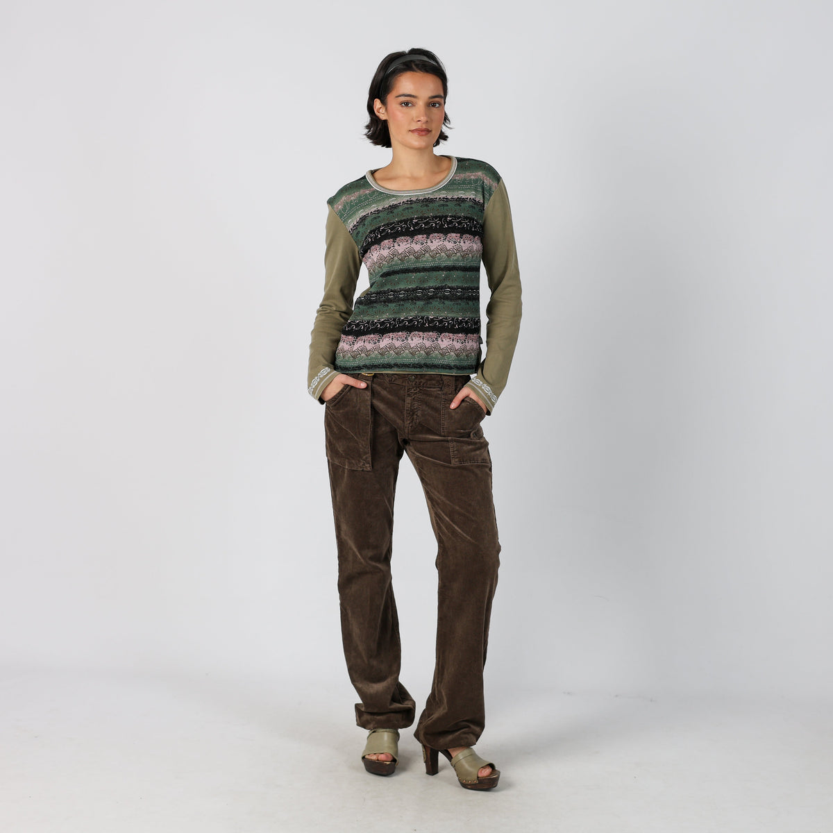 Brown Y2K Liu Jo Woven Trousers (M)
