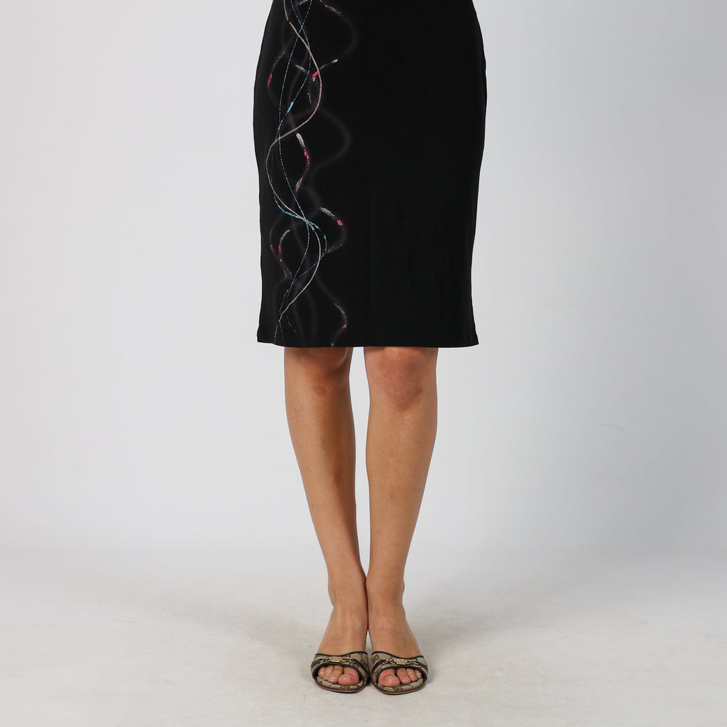 Black Y2K Charly Italia Woven Midi Dress (M)