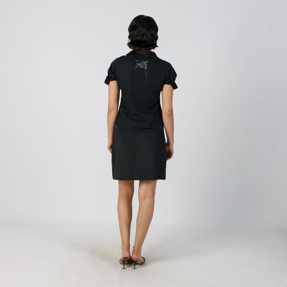 Black Y2K Esisto Woven Mini Skirt (M)