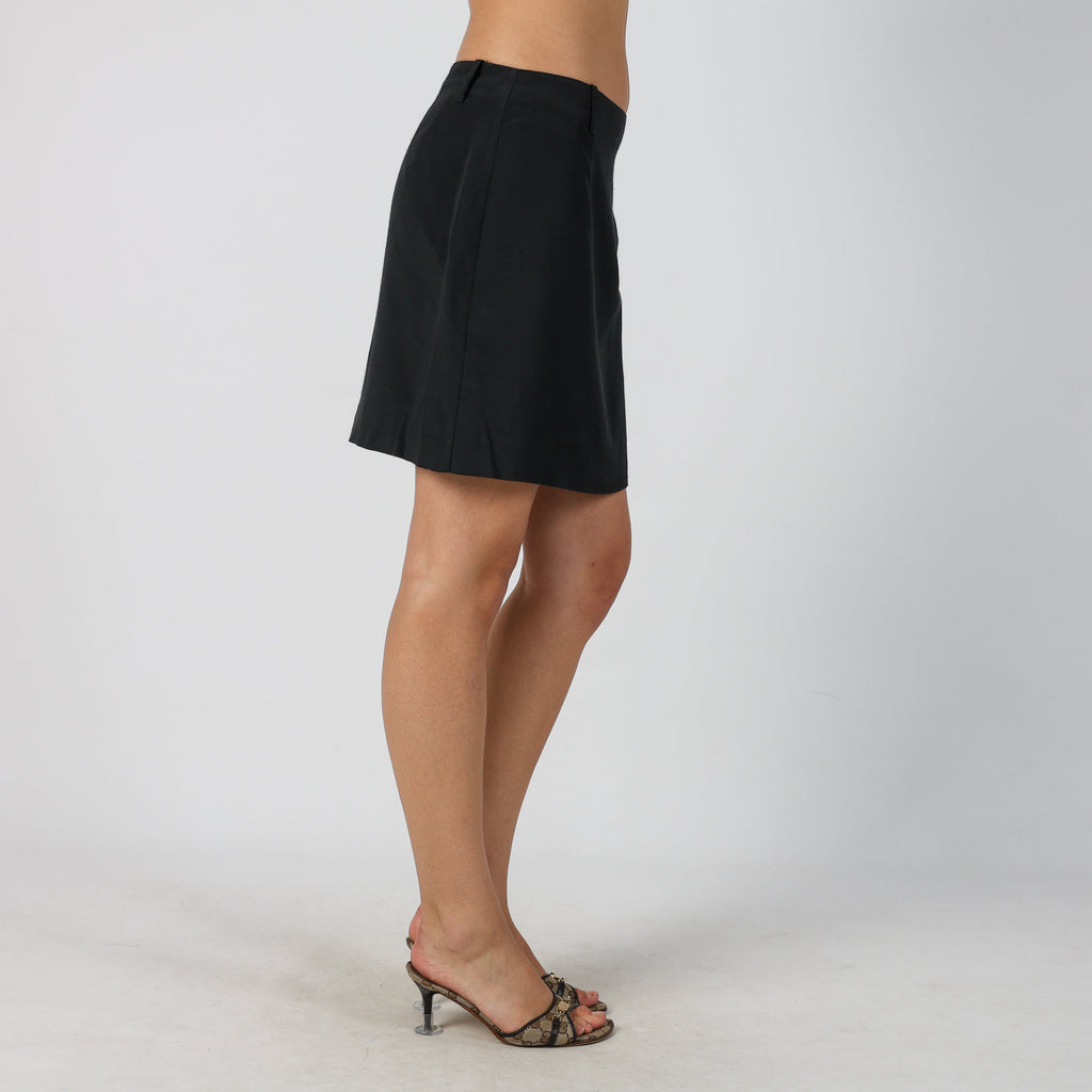 Black Y2K Esisto Woven Mini Skirt (M)