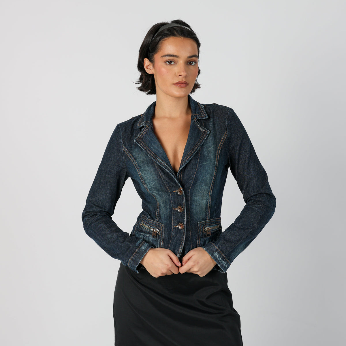 Blue Y2K Max&Co. Denim Jacket (S)