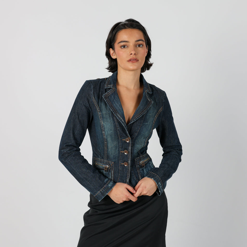 Blue Y2K Max&Co. Denim Jacket (S)