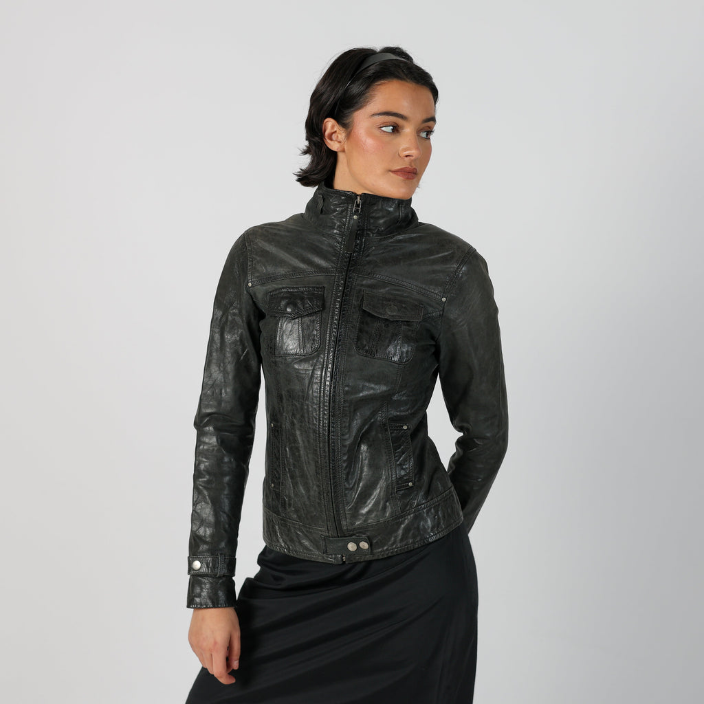 Black Y2K Bonobo Leather Jacket (S)