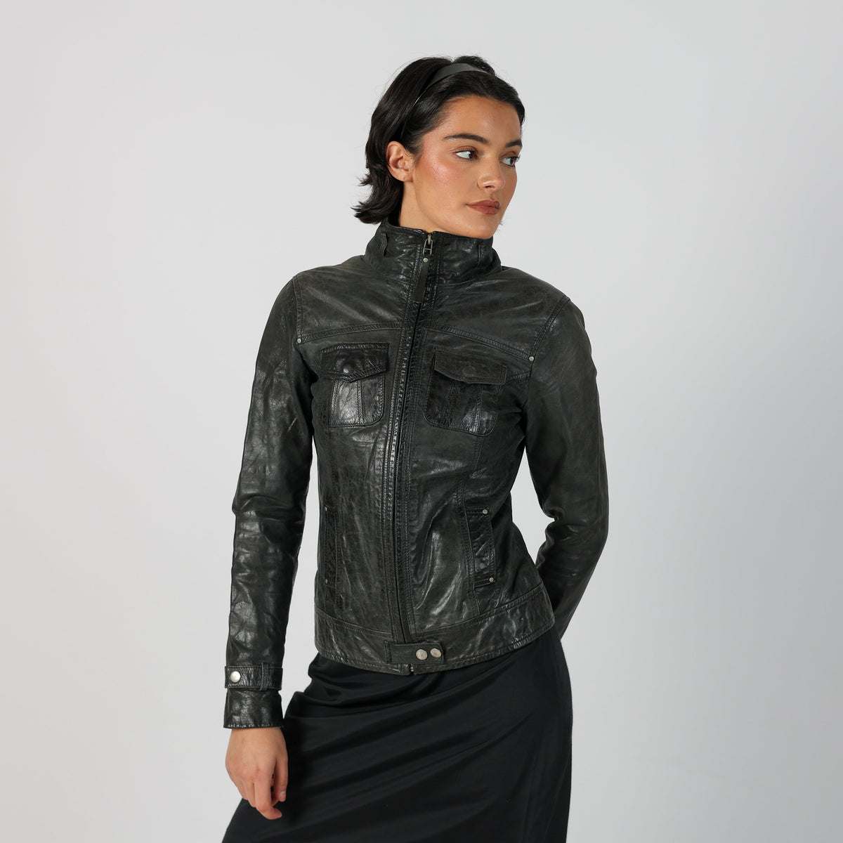 Black Y2K Bonobo Leather Jacket (S)