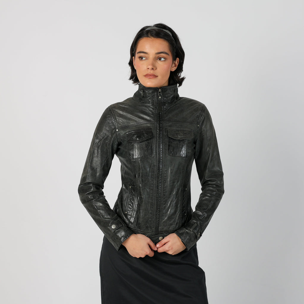 Black Y2K Bonobo Leather Jacket (S)